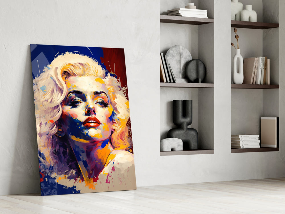 Pop Art Glamour Starlet Glass Wall Art || Designer Collection