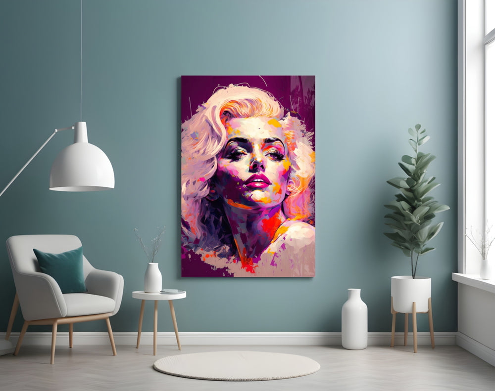 Pop Art Glamour Starlet Glass Wall Art || Designer Collection