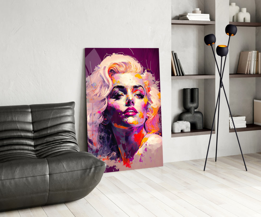 Pop Art Glamour Starlet Glass Wall Art || Designer Collection