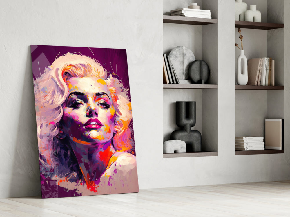 Pop Art Glamour Starlet Glass Wall Art || Designer Collection