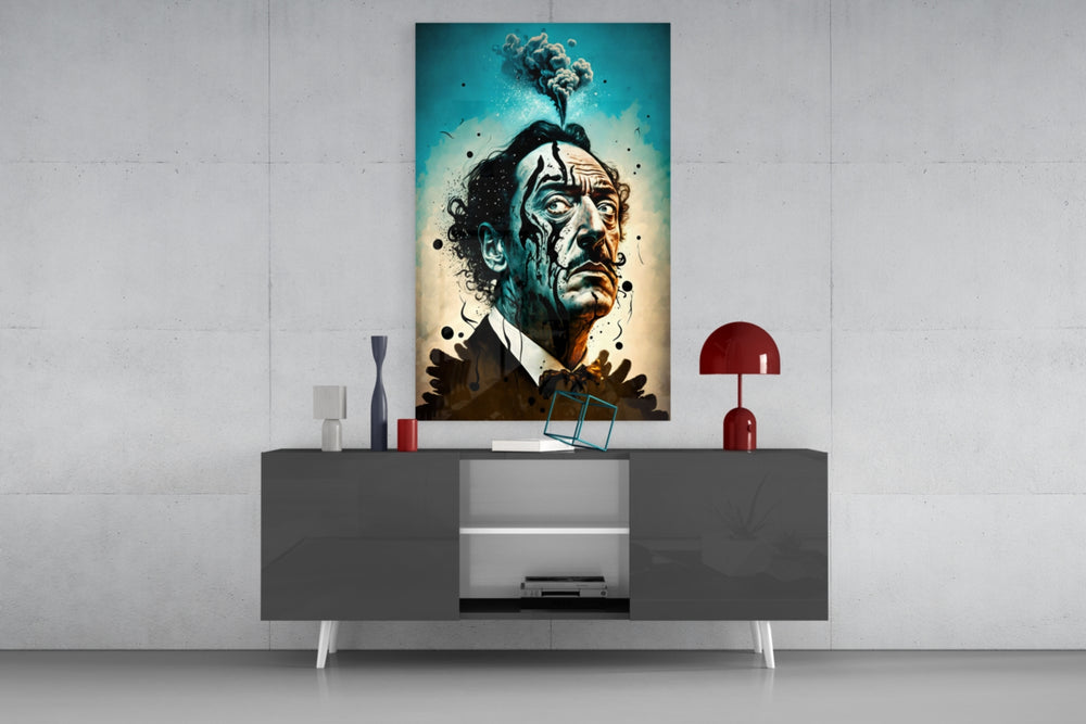 Dali panel catching lamp light to reveal its melting-mind tension