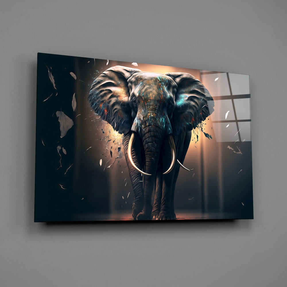 Mystical-wildlife panel bringing theatrical hush to a contemporary study