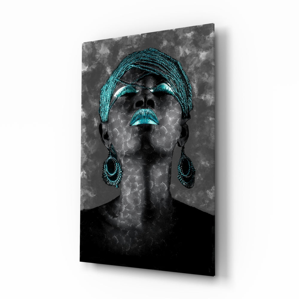Women glass wall art displayed above a low dresser in a master bedroom with quiet sovereignty