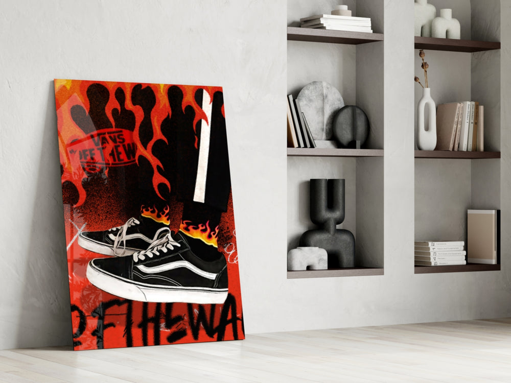 Vans glass print enhancing a hallway with streetwear palette