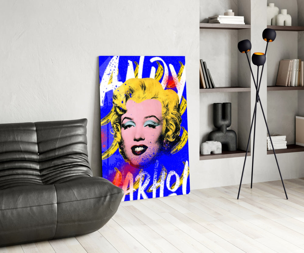 Pop-art panel adding collector heat to a vanity wall