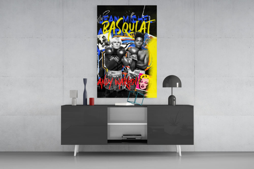 Pop Art vs Neo-Expressionism Glass Wall Art || Designer Collection