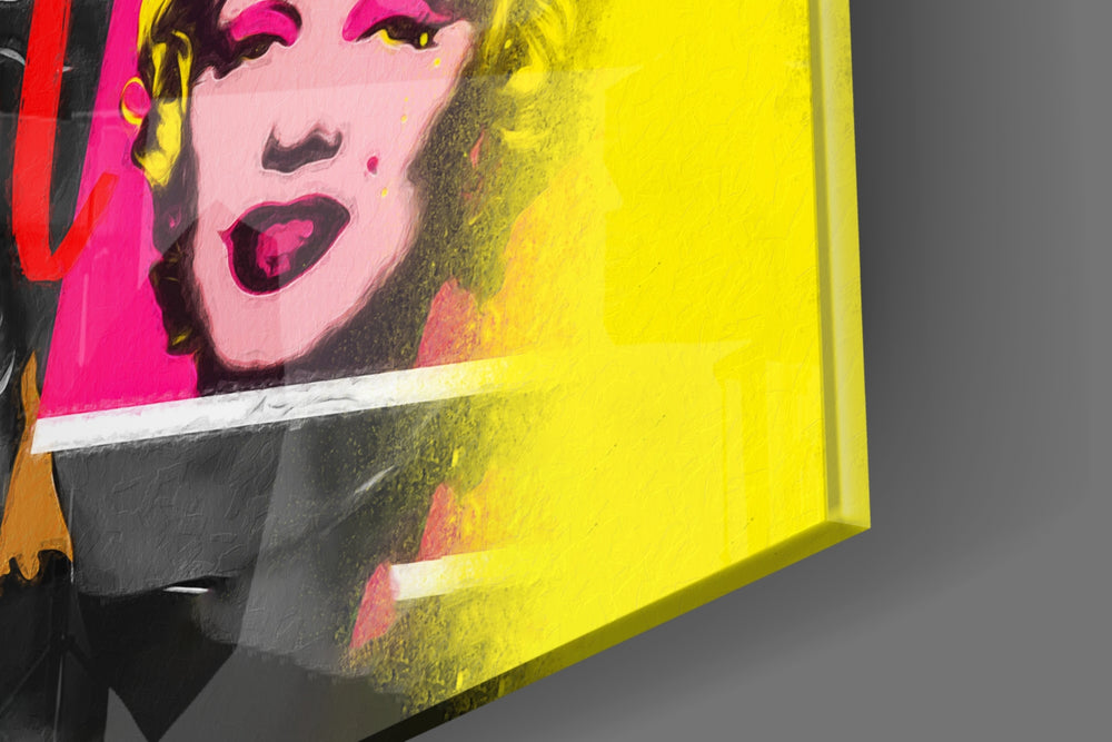 Factory rivalry artwork anchoring a wall with sulfur-and-scarlet palette