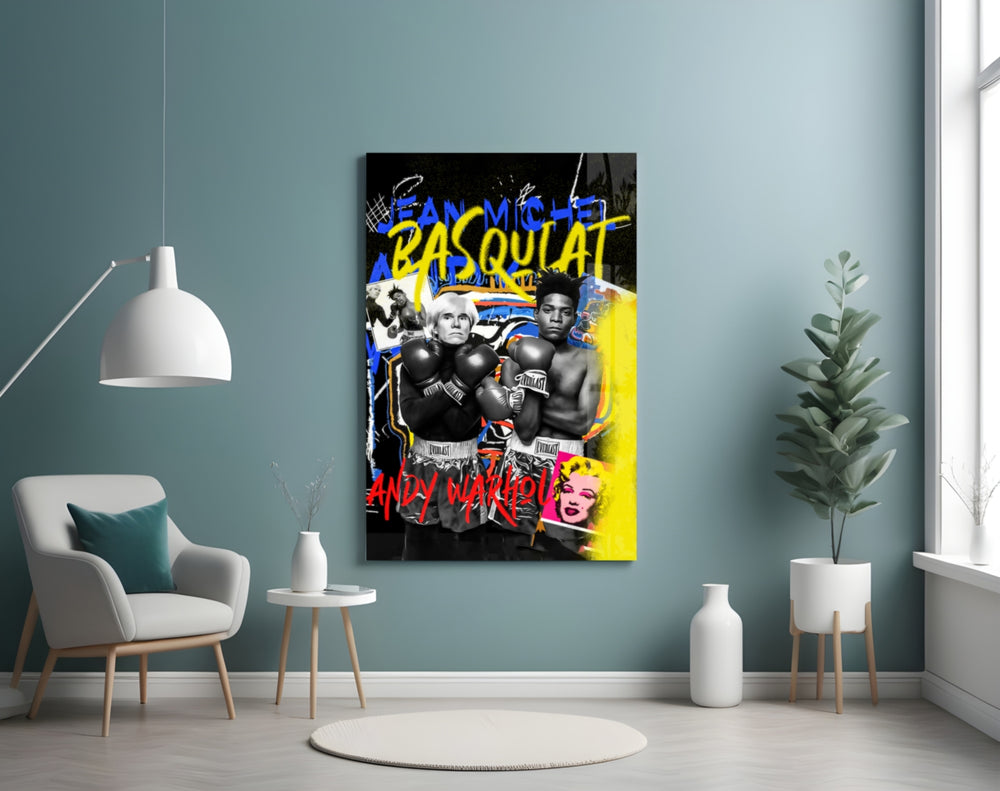 Pop Art vs Neo-Expressionism Glass Wall Art || Designer Collection