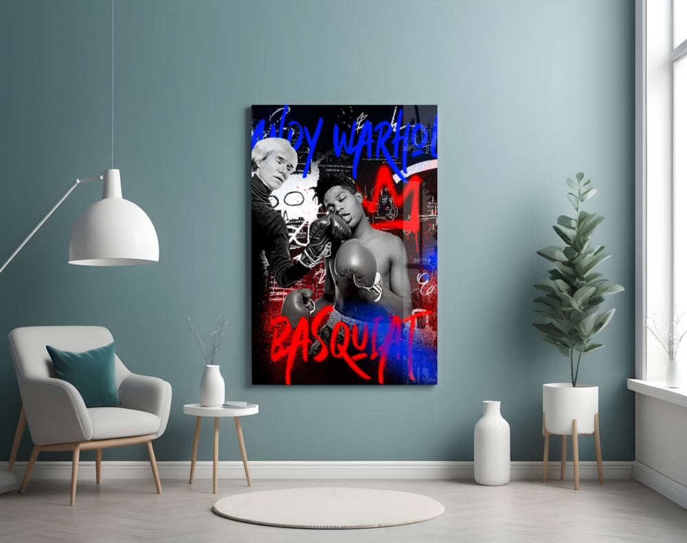 Pop Art vs Neo-Expressionism Glass Wall Art || Designer Collection
