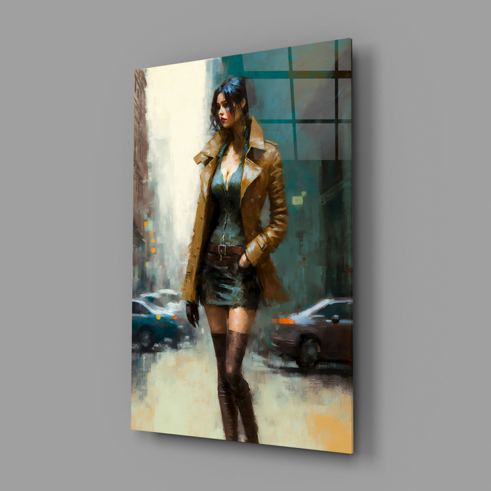 Noir-fashion panel bringing painterly grit to a contemporary boutique
