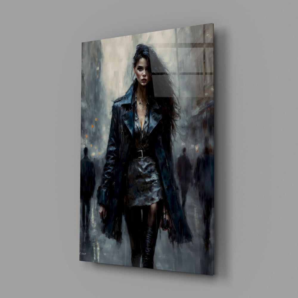 Noir-fashion panel bringing painterly defiance to a contemporary boutique