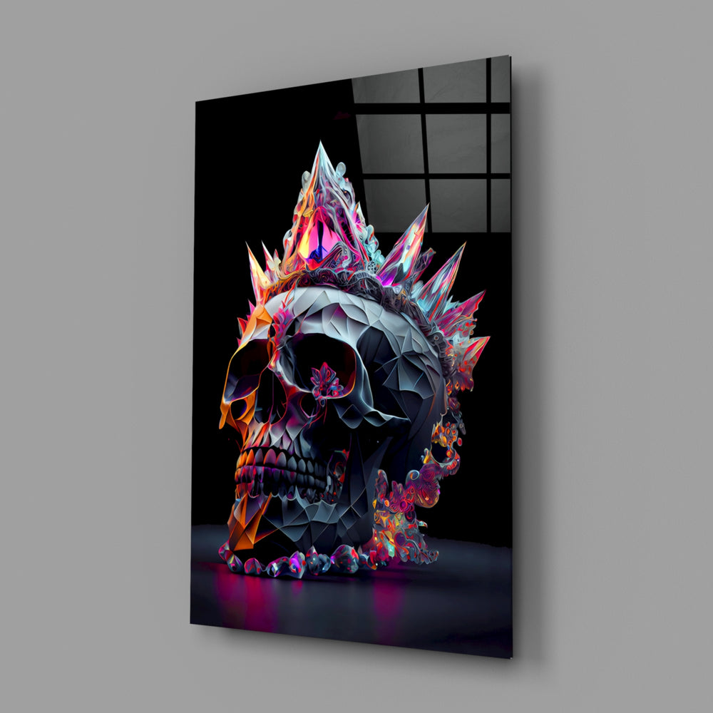 Baroque-skull panel bringing theatrical pulse to a contemporary games corner