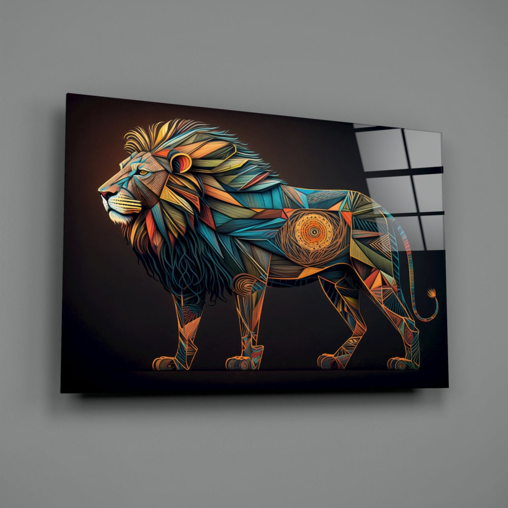 Geometric-wildlife panel bringing totemic pulse to a contemporary study