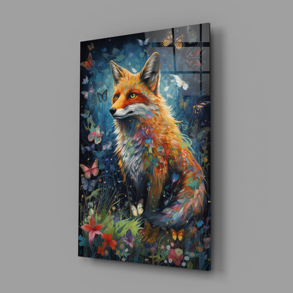 Folkloric-fauna panel bringing painterly enchantment to a reading nook