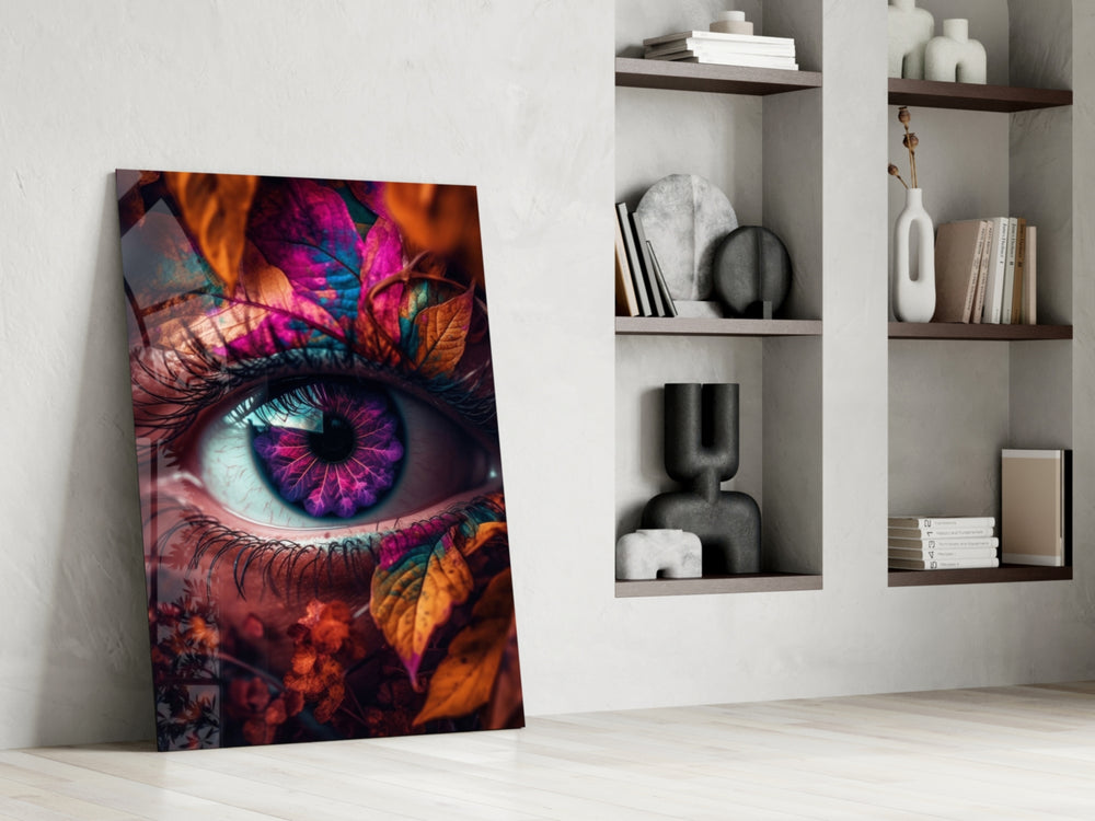 The Eye glass print enhancing a vanity nook with jewel-toned palette