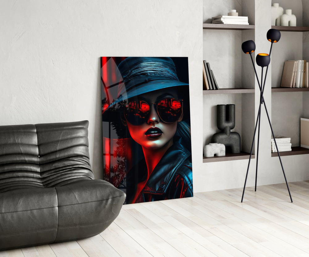 Style and Woman panel adding editorial pulse to a salon mirror wall