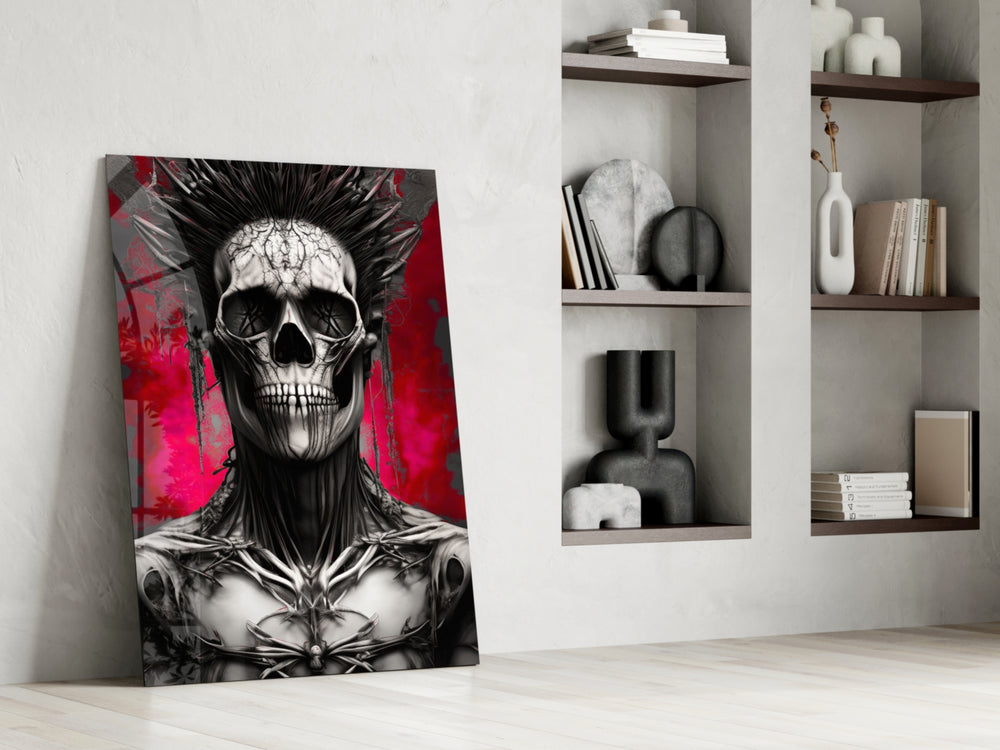 Warrior glass print enhancing a den with gothic palette
