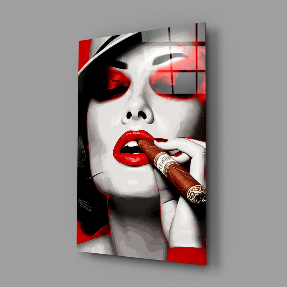 Noir-pop panel bringing painterly cool to a moody bar wall