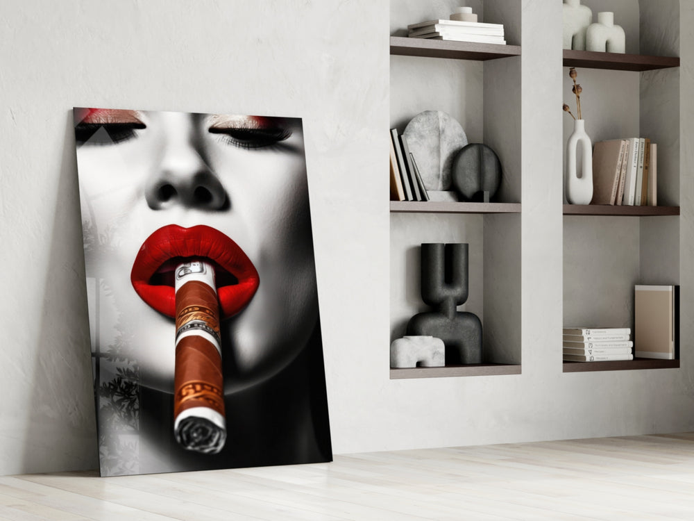 Cuban glass print enhancing a vanity with statement palette