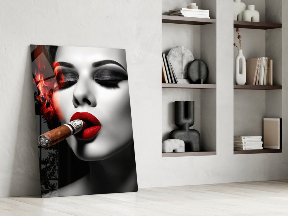 Cuban glass print enhancing a vanity with statement palette