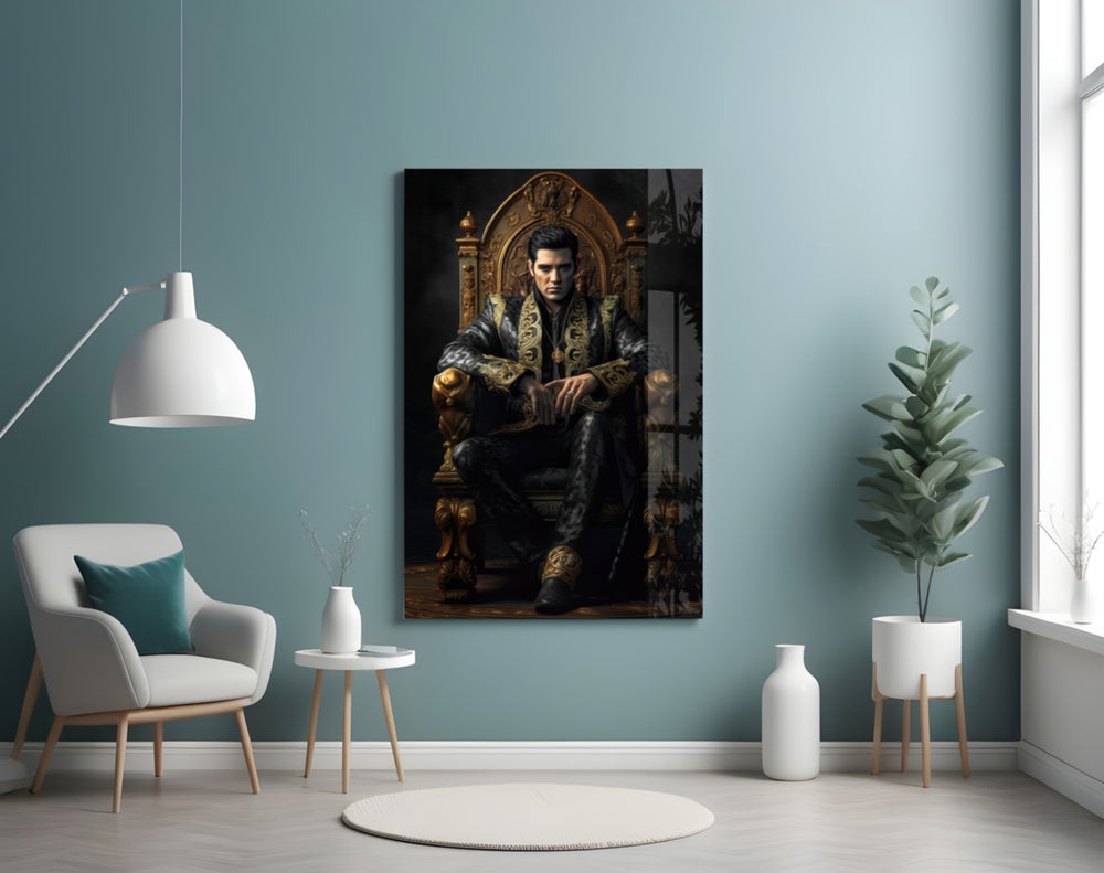 Rock Star on the Throne Glass Wall Art || Designer's Collection