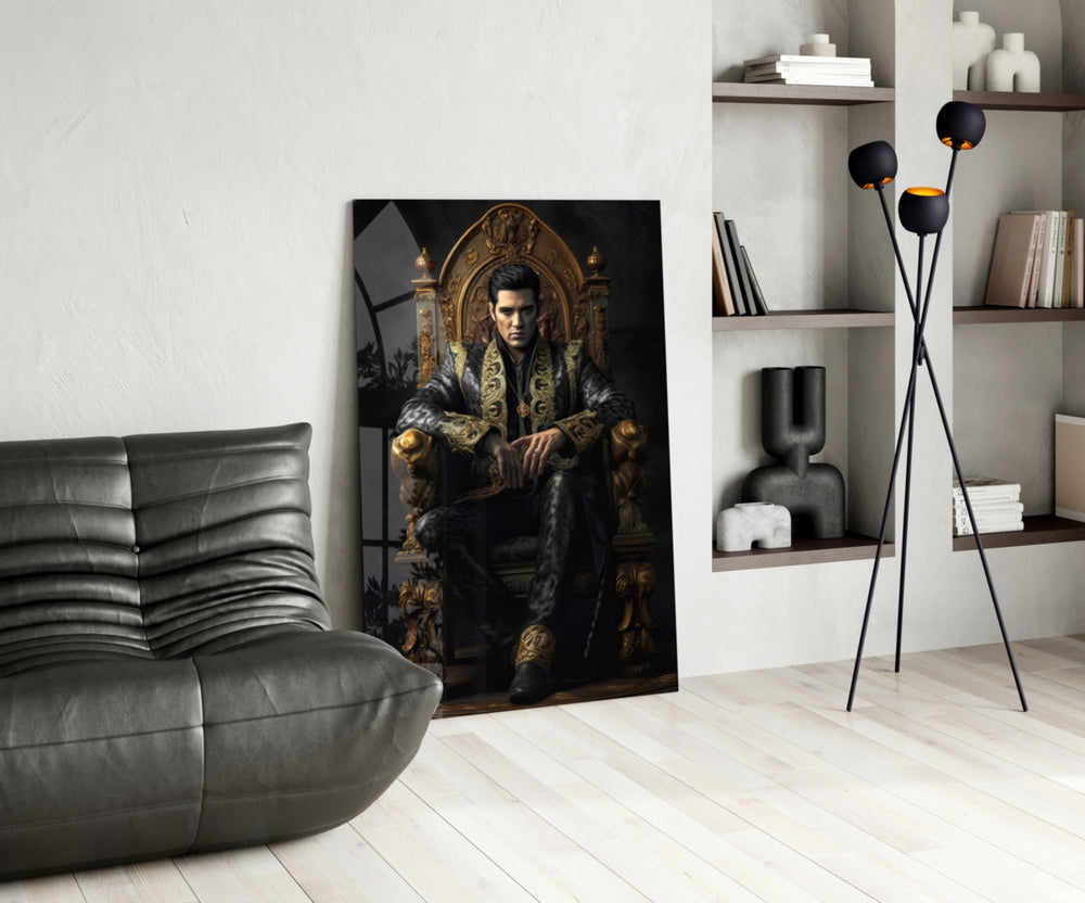 Rock Star on the Throne Glass Wall Art || Designer's Collection