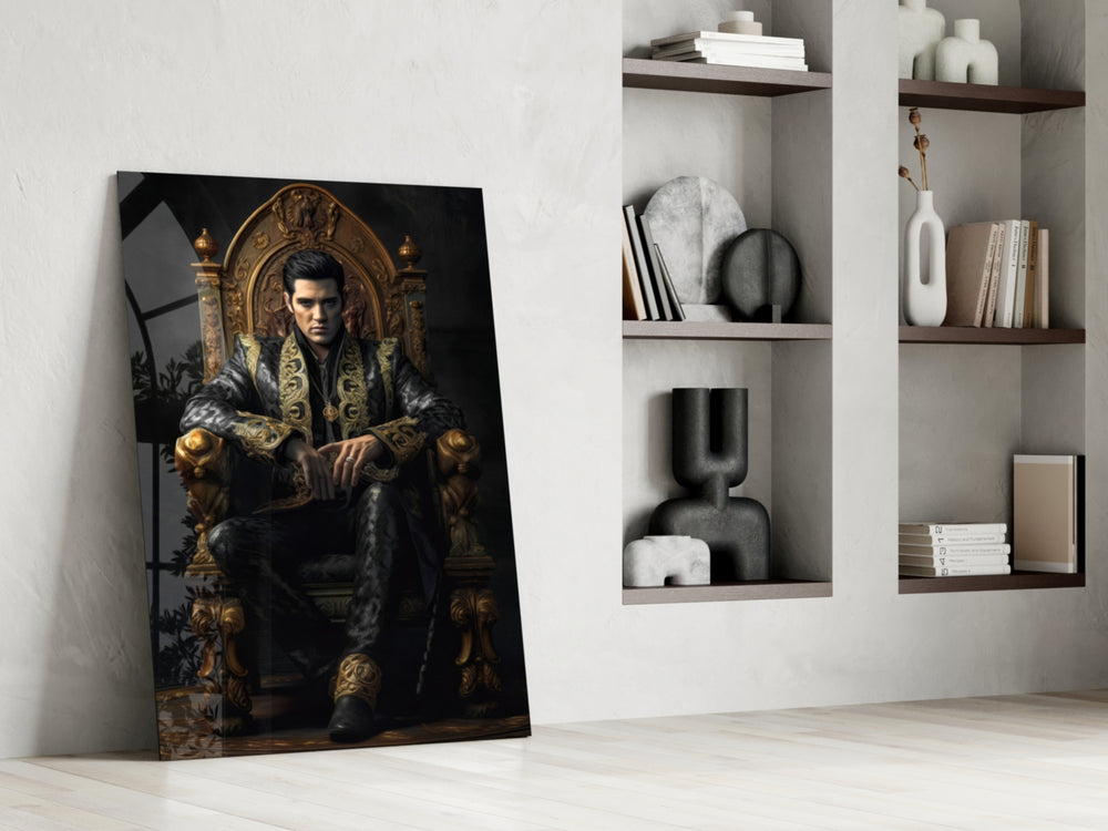 Rock Star on the Throne Glass Wall Art || Designer's Collection