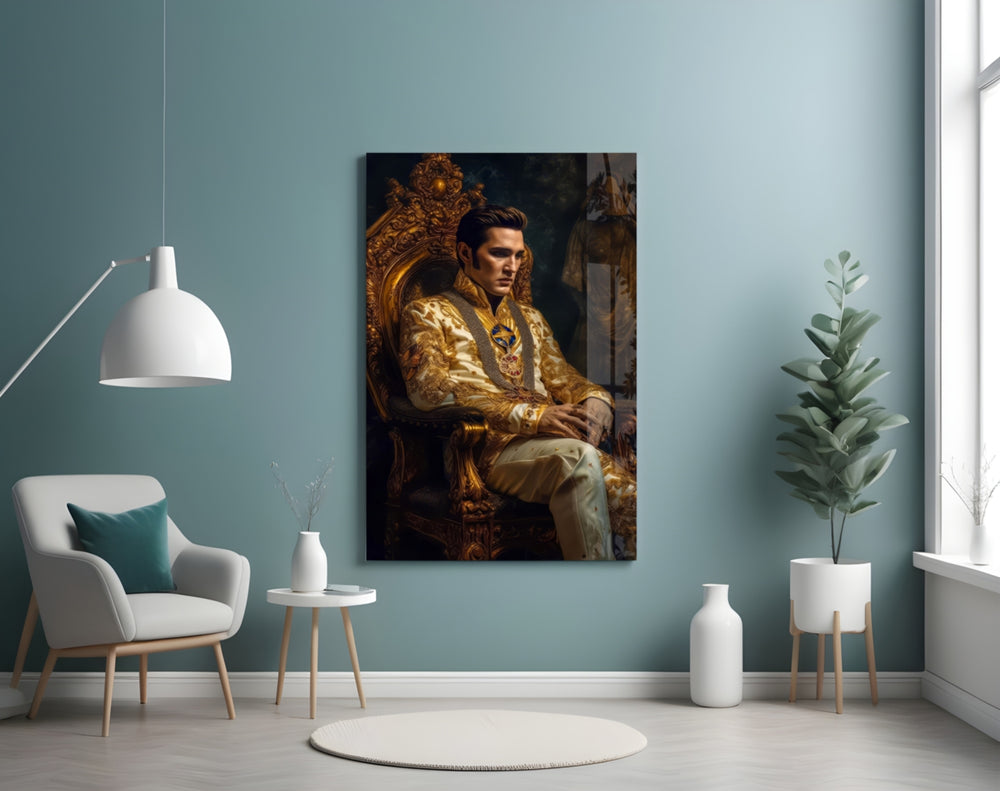 Rock Star on the Throne Glass Wall Art || Designer's Collection