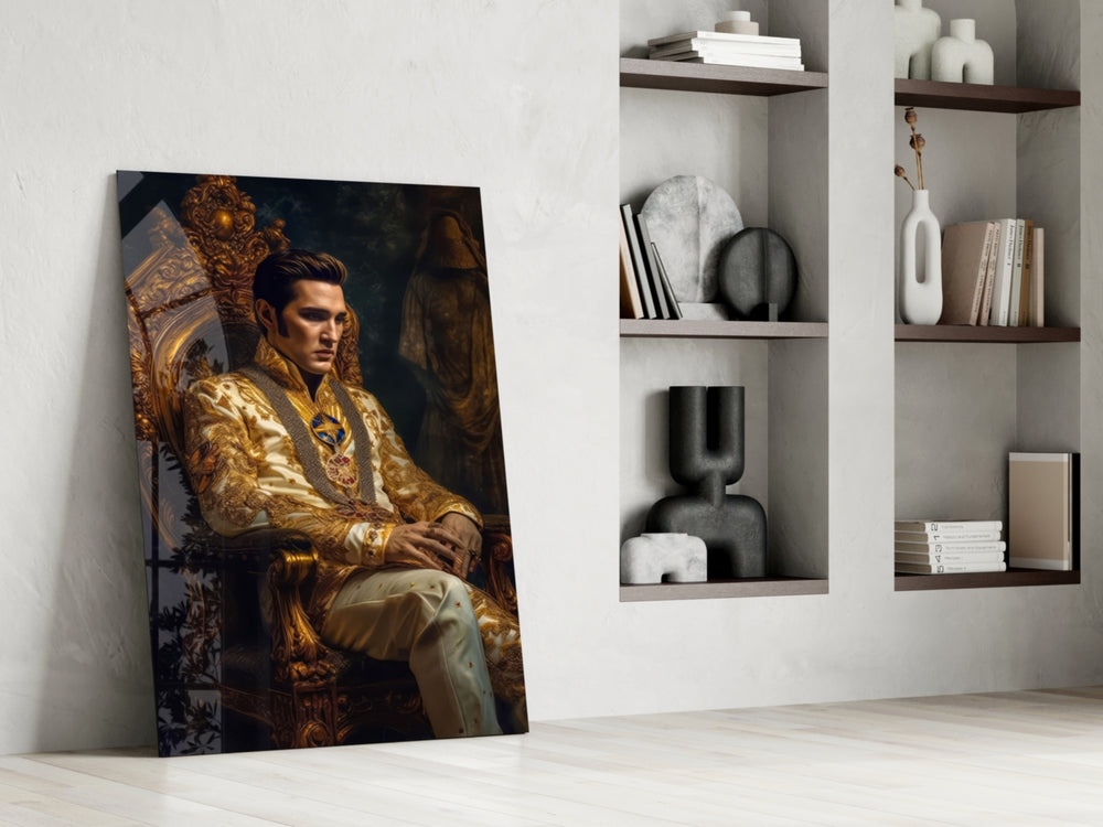 Rock Star on the Throne Glass Wall Art || Designer's Collection