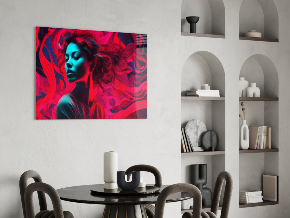 Red Feelings panel adding editorial pulse to a gallery wall