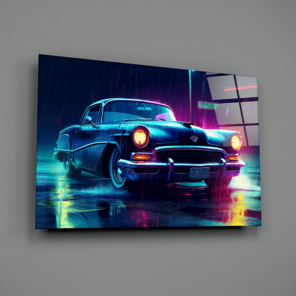 Neon-noir-auto panel bringing cinematic glow to a contemporary media room