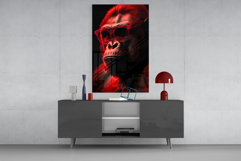 Ape the Thinker panel catching lamp light to reveal its cinematic glow
