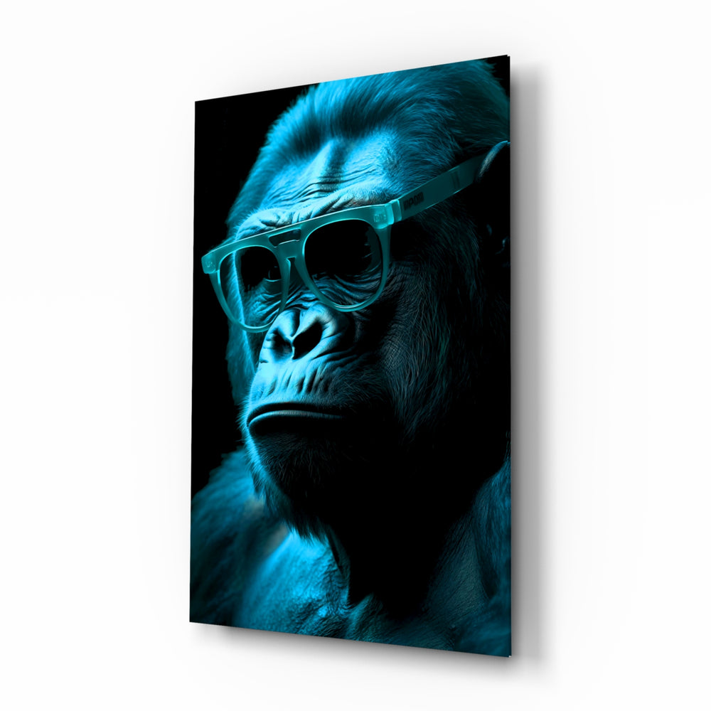 Ape the Thinker Glass Wall Art || Designer Collection.
