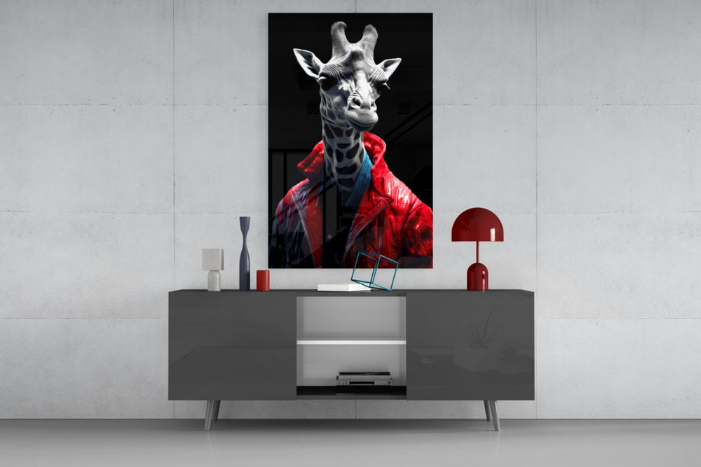 Stylish Giraffe panel catching lamp light to reveal its painterly polish