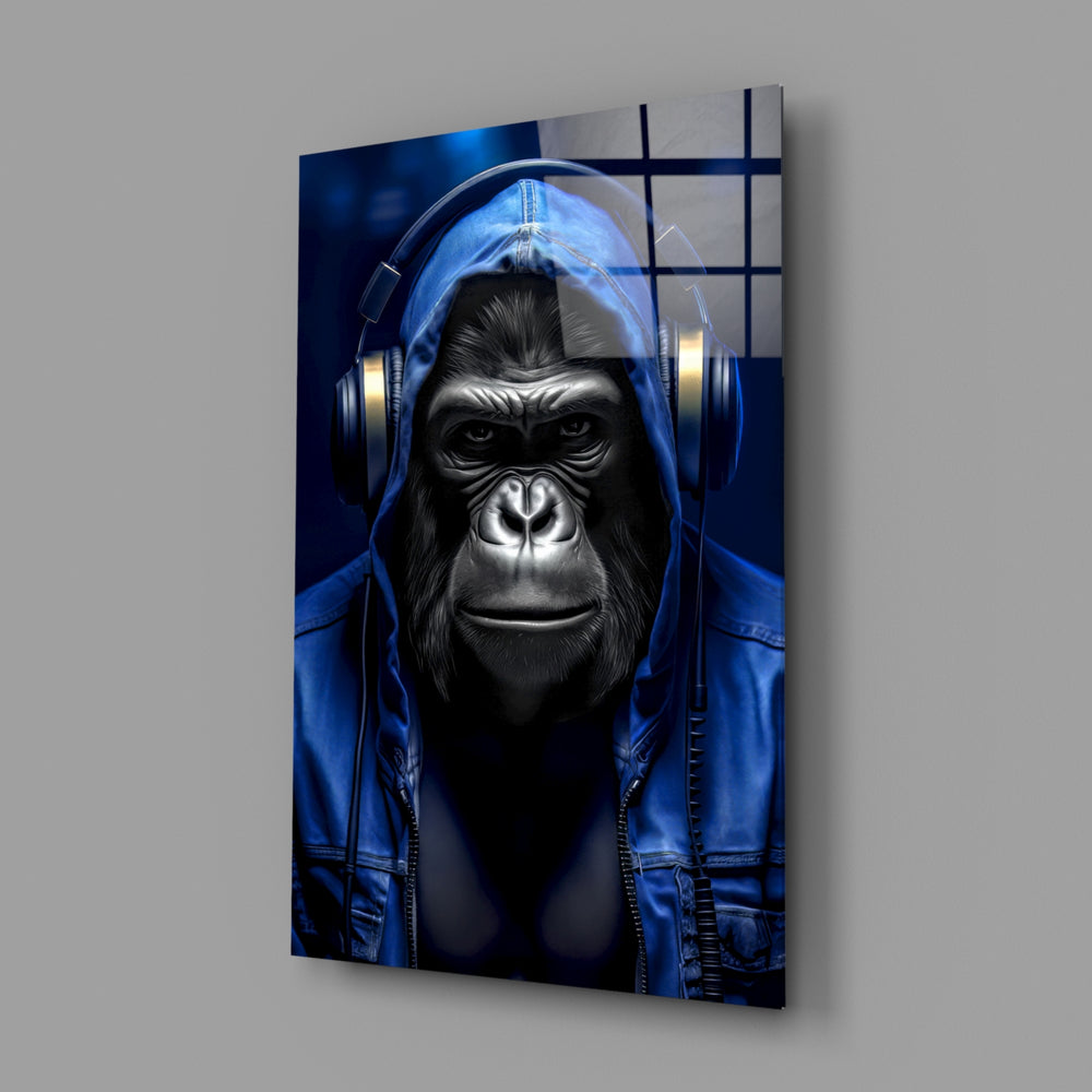 Urban-fauna panel bringing cinematic glow to a contemporary media room