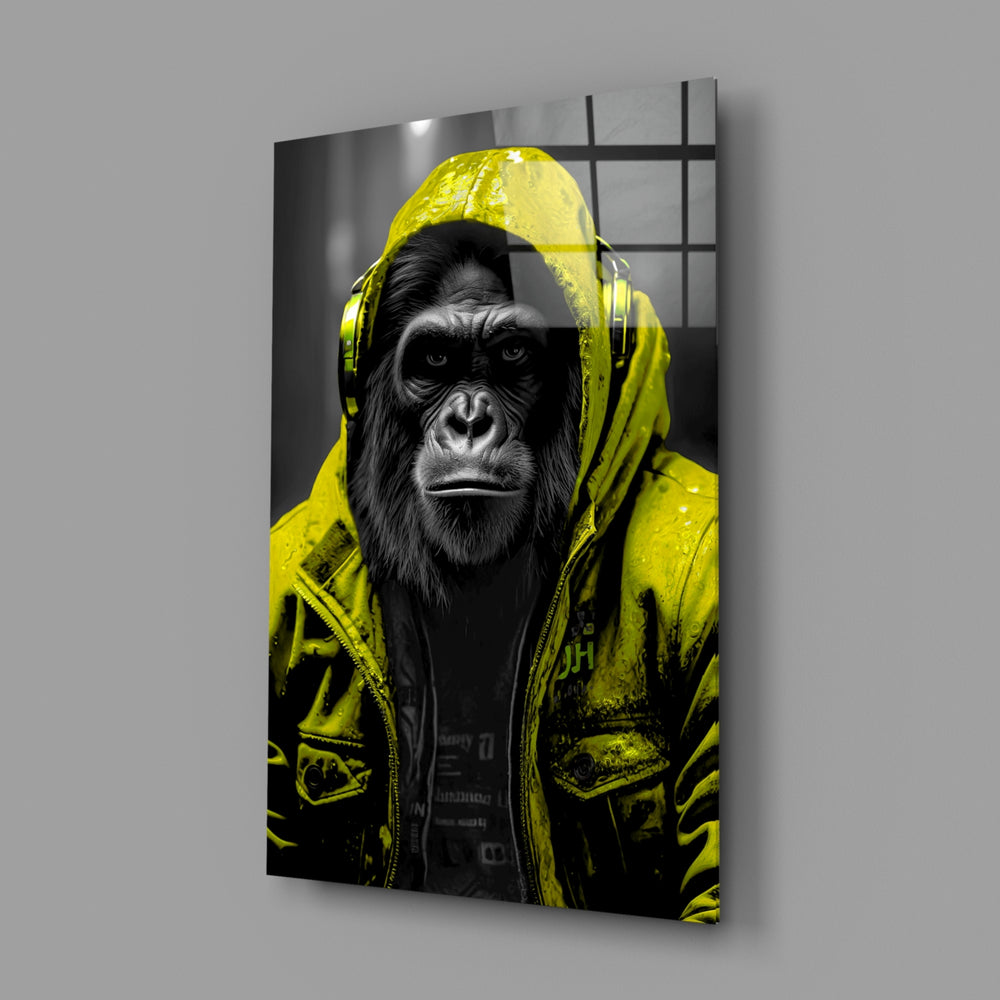 Mono-neon panel bringing cinematic glow to a moody man cave