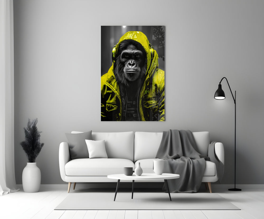 Rebellios Ape close-up showing canary hood and matching headphones