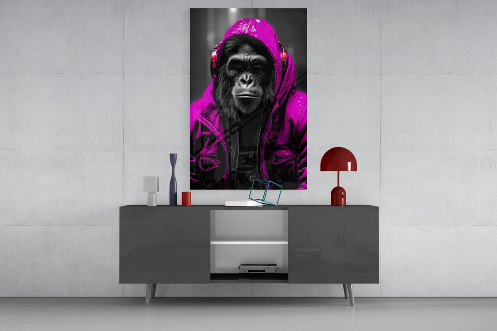 Rebellios Ape Glass Wall Art || Designer Collection.