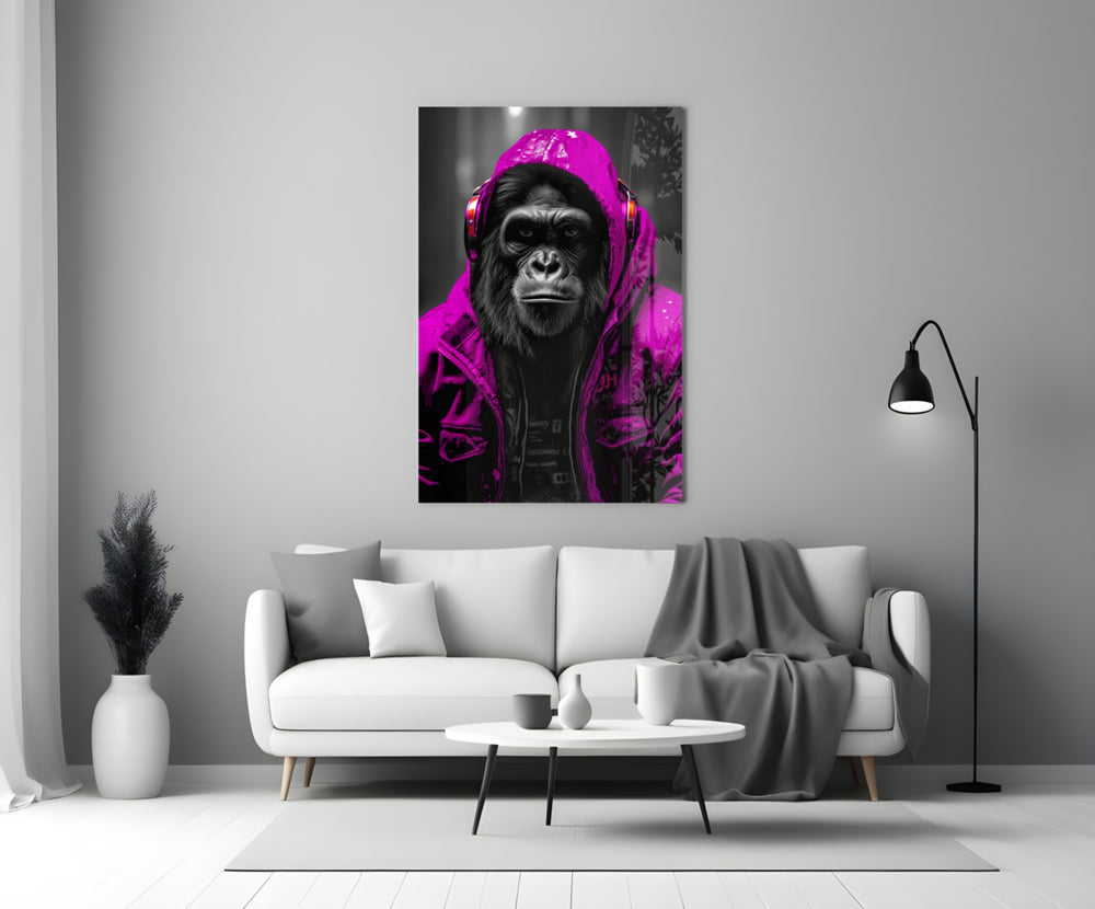 Rebellios Ape Glass Wall Art || Designer Collection.