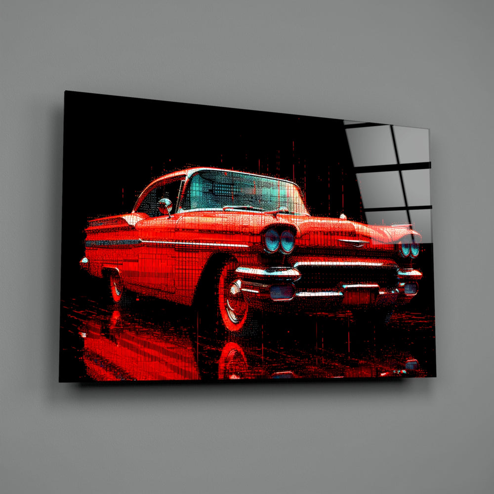Pixel-noir-auto panel bringing painterly glow to a contemporary media room