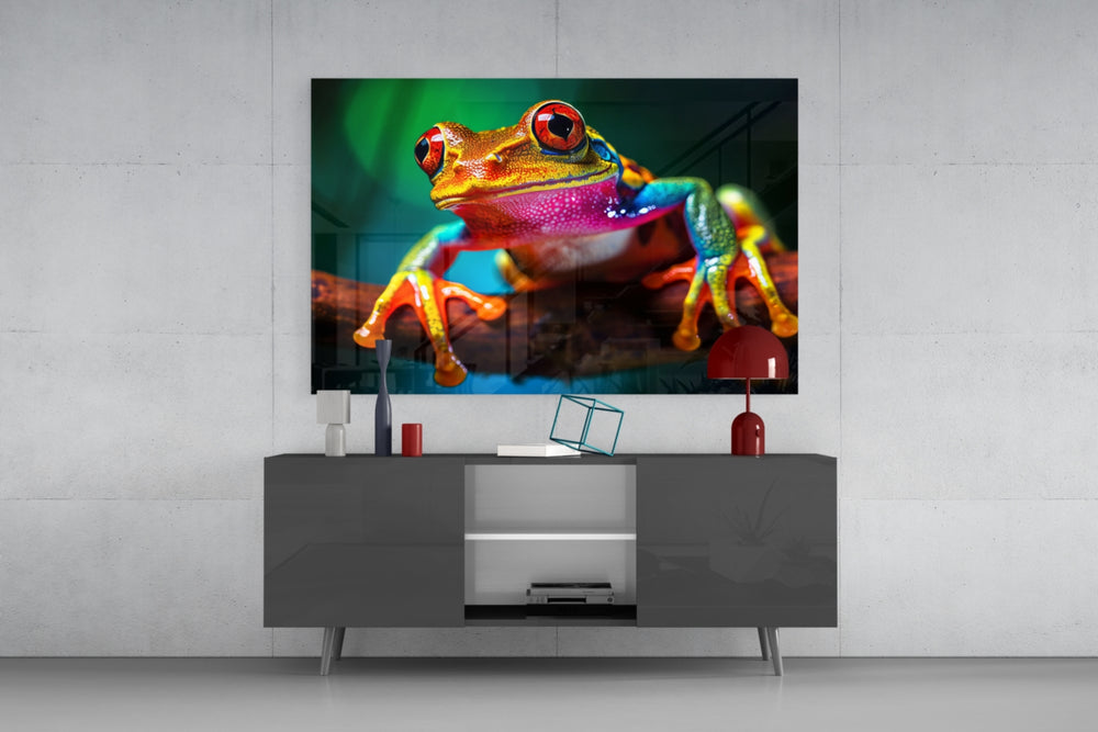 Froglet panel catching lamp light to reveal its photo-real depth