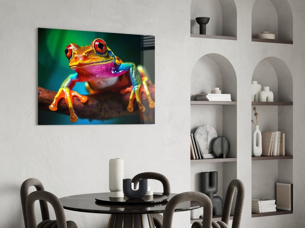 Froglet panel adding editorial heat to a reading nook