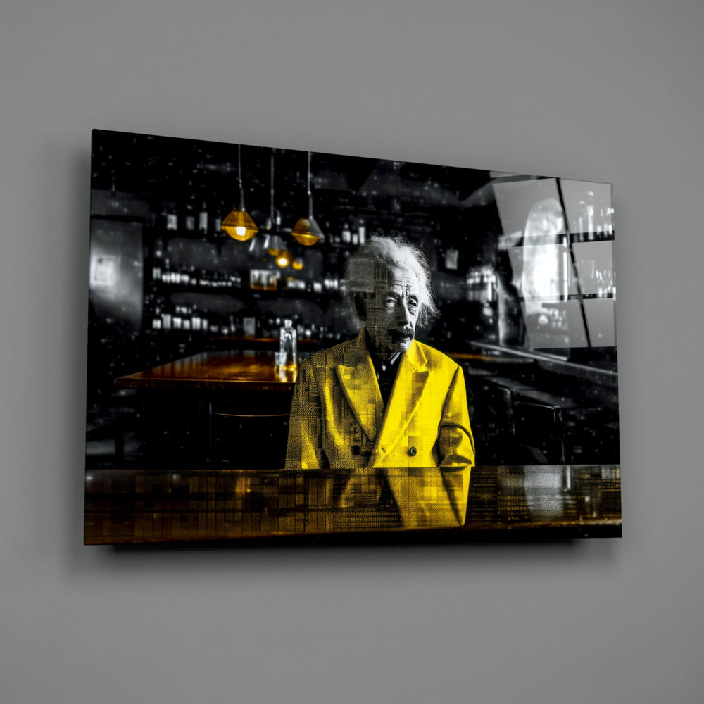 Pixel-noir-portrait panel bringing cinematic glow to a moody man cave