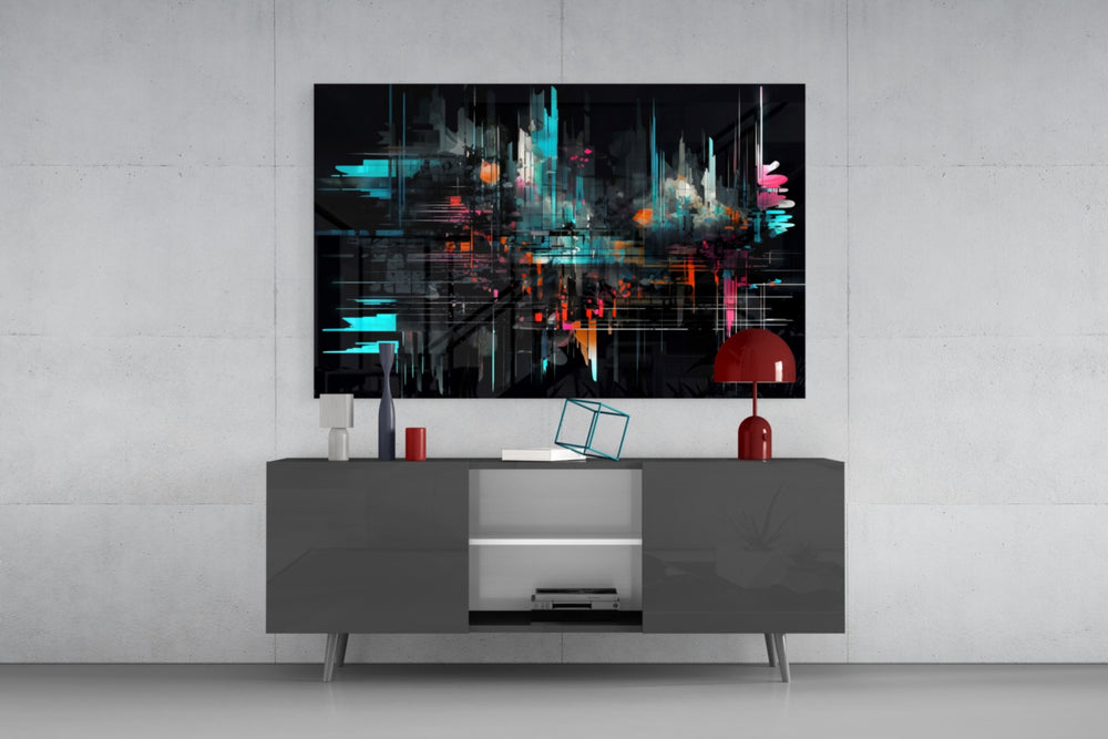 Color Sticks panel catching lamp light to reveal its painterly pulse