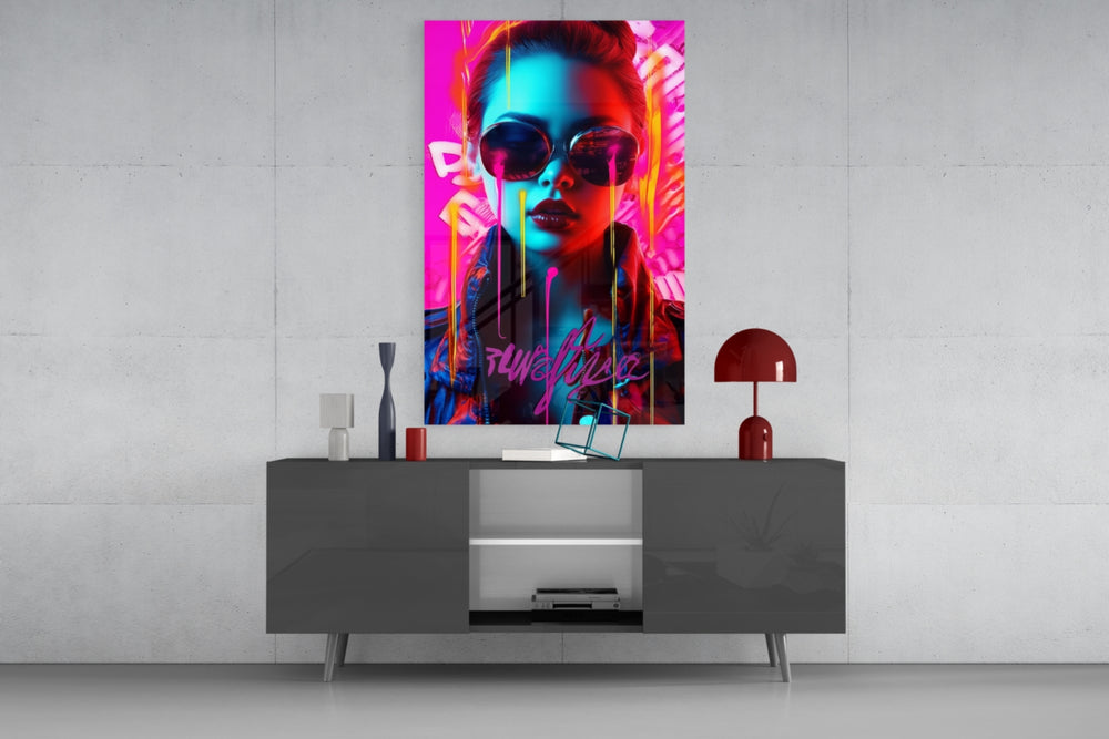 Stylish Woman panel catching lamp light to reveal its cinematic glow