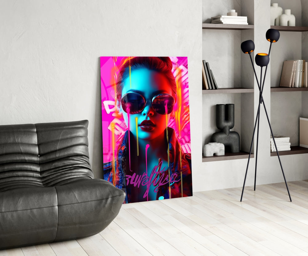 Stylish Woman panel adding editorial pulse to a hallway