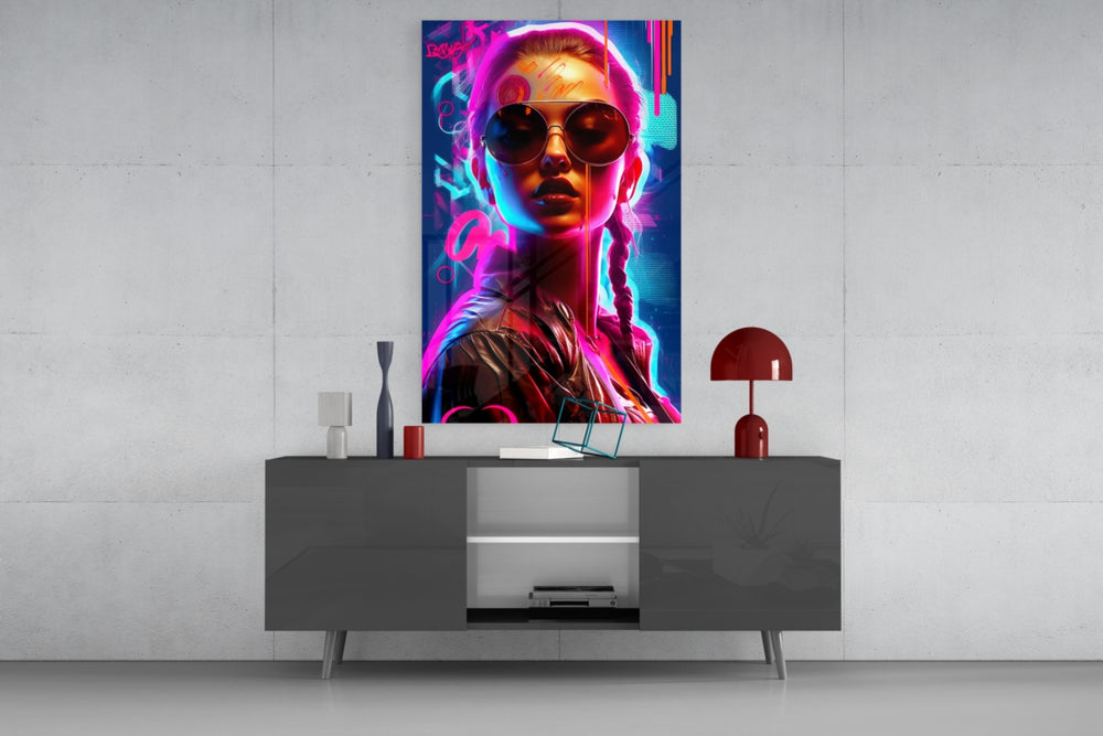 Stylish Woman panel catching lamp light to reveal its cinematic glow