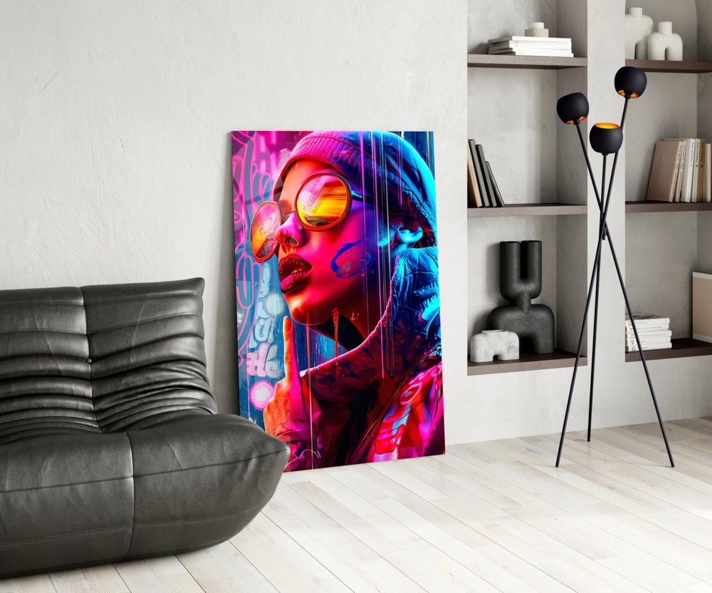 Stylish Woman panel adding editorial pulse to a hallway