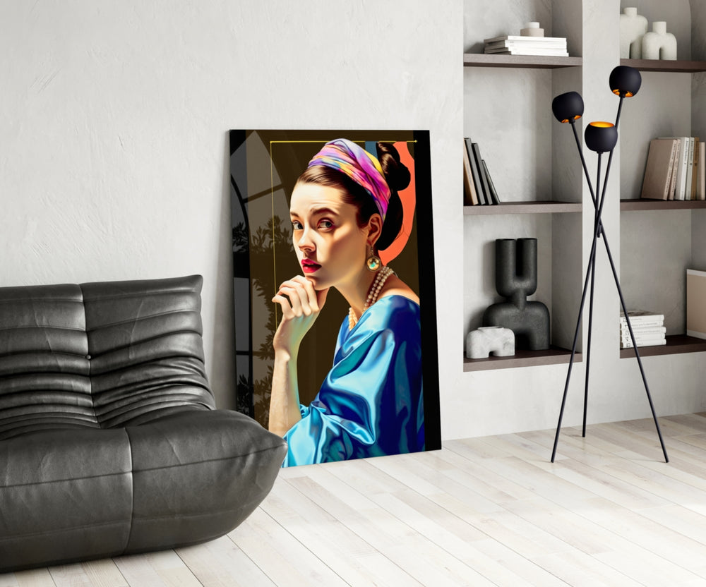 Girl With A Pearl Earring panel adding editorial pulse to a hallway