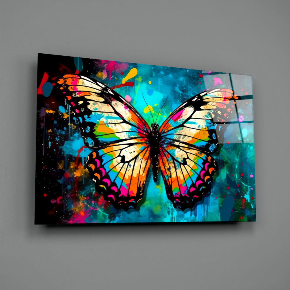 Pop-fauna panel bringing painterly fire to a contemporary powder room